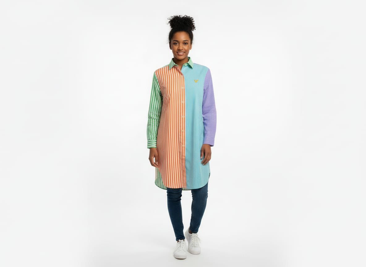 Robe Chemise Signature - Rayures Multicolores
