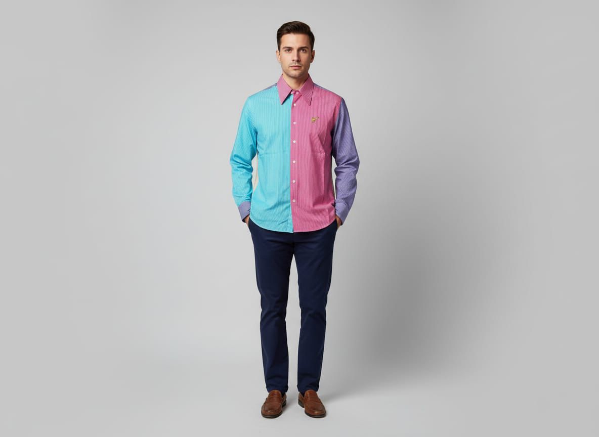 Chemises Signature - L'Unicité Comme Signature | Color-Block Turquoise, Rose & Violet