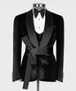 Création sur Mesure — Smoking Noir Velours & Ceinture Nouée