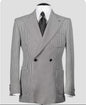 Création sur Mesure — Veste Croisée Pied-de-Poule Gris & Blanc