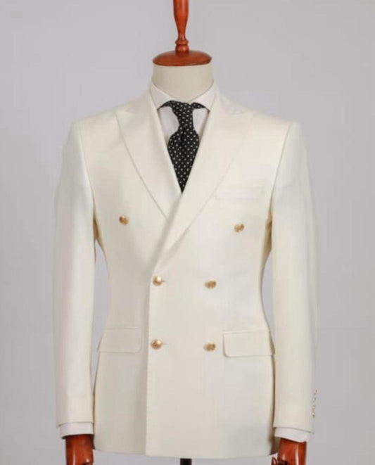 Costume Designer Ivoire Croisé - Boutons Dorés